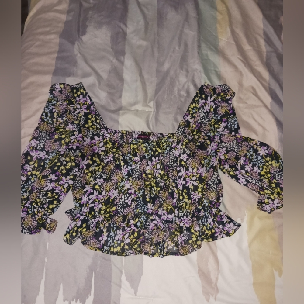 Material girl crop top blouse